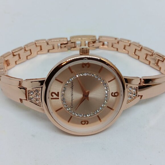 Catherine Malandrino CMO5178 Women's 34mm Rose Tone Watch + Jewelry Sample Set - Picture 8 of 11